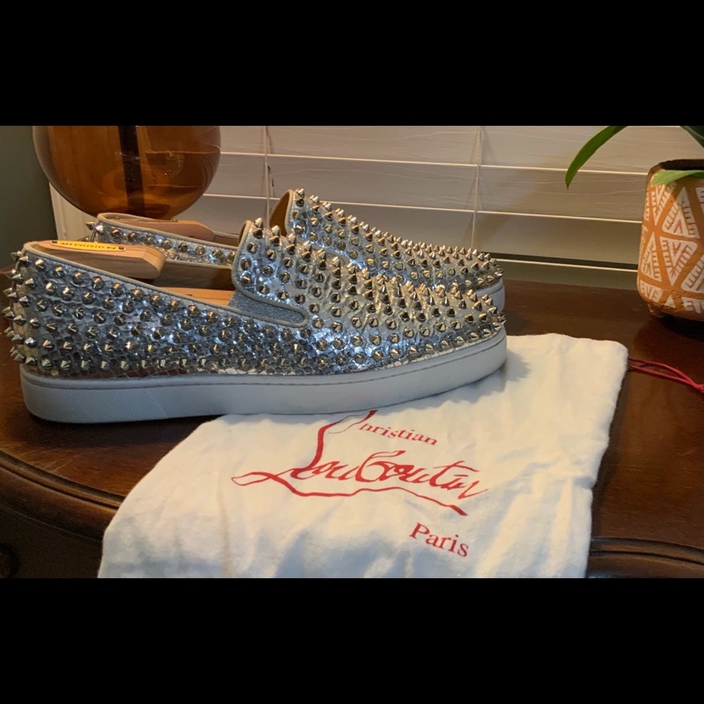 Silver Roller Boat Men’s Christian Louboutins - Picture 4 of 9